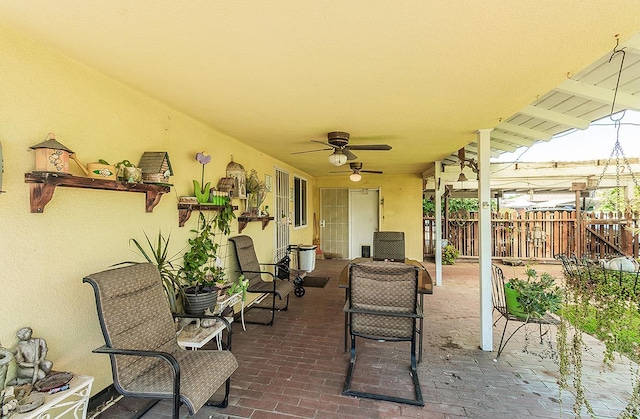 5432 E Swift Ave, Fresno, CA 93727 - view of patio / terrace with a ceiling fan