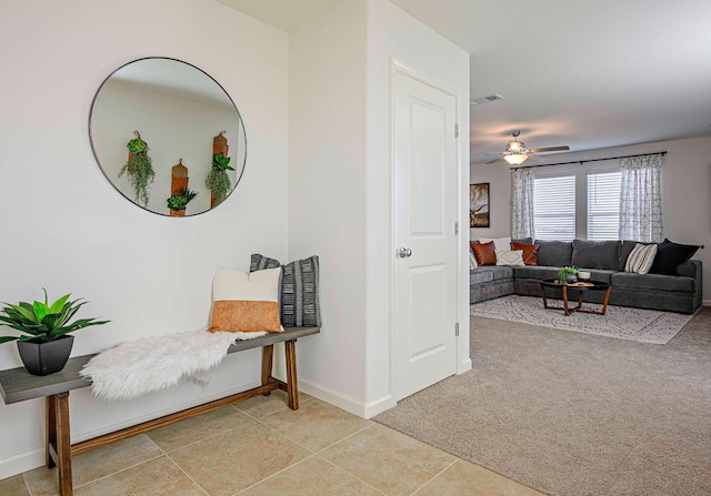 2018 Catherine Ave Unit 2043S, Sanger, CA 93657 - hall with light colored carpet and light tile patterned flooring