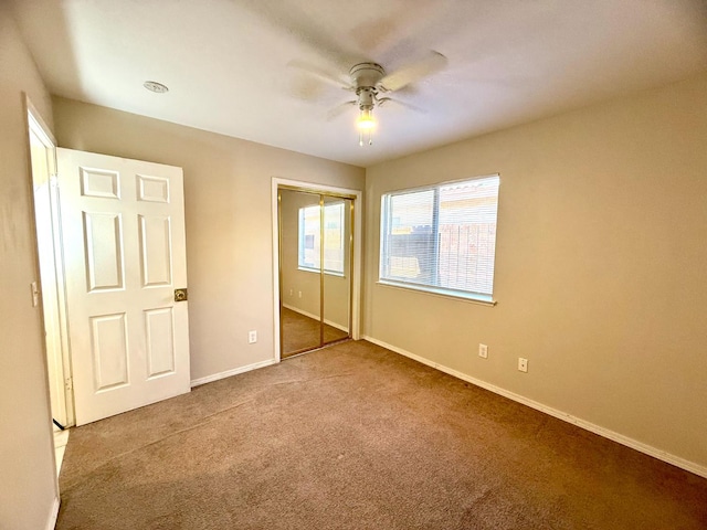 4688 W Weldon Ave, Fresno, CA 93722 - unfurnished bedroom with carpet, a closet, and ceiling fan