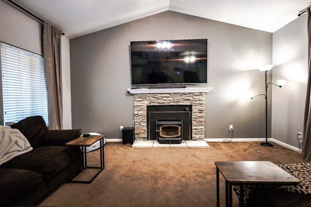 10080 N Dearing Ave, Fresno, CA 93730 - living area featuring carpet and vaulted ceiling