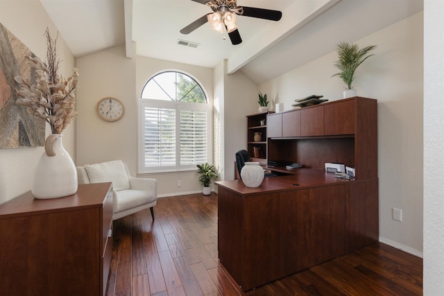1199 E Cole Ave, Fresno, CA 93720 - office area with dark wood-type flooring and a ceiling fan