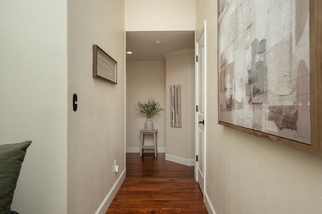 1199 E Cole Ave, Fresno, CA 93720 - hallway featuring wood finished floors and ornamental molding