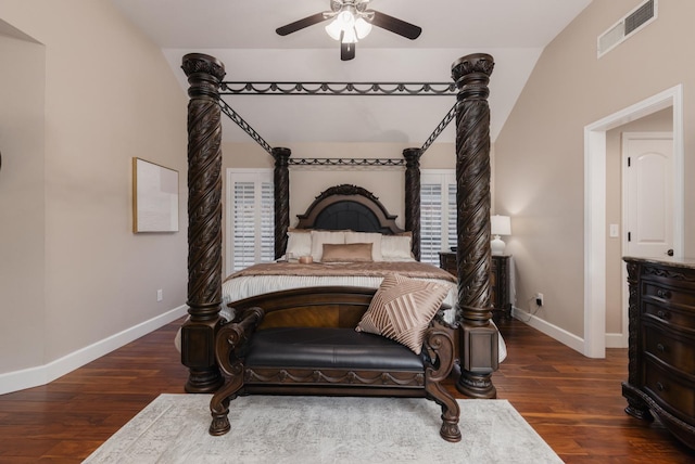 1199 E Cole Ave, Fresno, CA 93720 - bedroom with wood finished floors and a ceiling fan