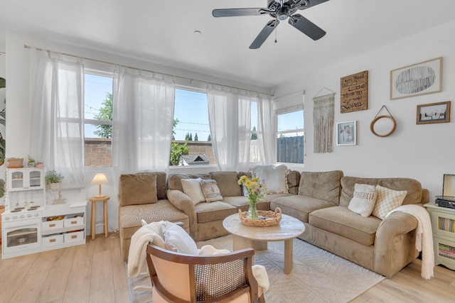 1961 Oak Ln, Clovis, CA 93611 - living room featuring light wood-style floors and ceiling fan