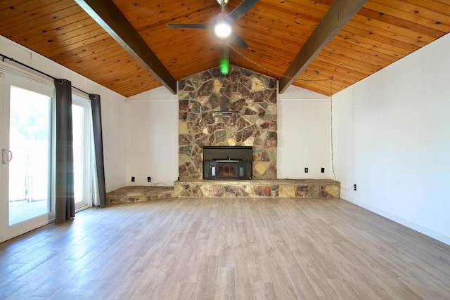 521 Williams Ave, Madera, CA 93637 - unfurnished living room featuring wood finished floors, plenty of natural light, ceiling fan, and wooden ceiling