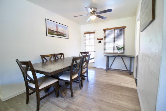 521 Williams Ave, Madera, CA 93637 - dining room featuring light wood-style flooring and a ceiling fan