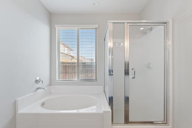 3430 Hermosa Ave, Clovis, CA 93619 - bathroom with a stall shower and a garden tub
