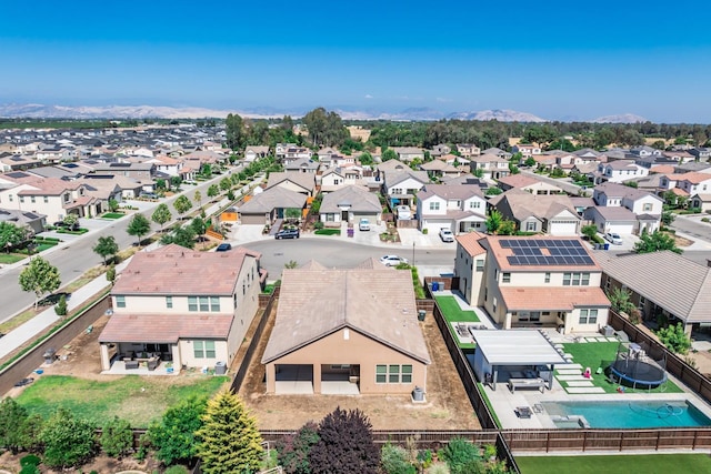 3430 Hermosa Ave, Clovis, CA 93619 - aerial perspective of suburban area featuring a pool