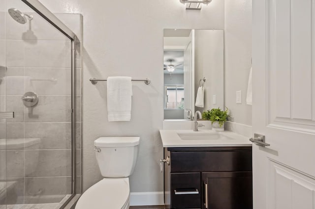 974 Talus Way S, Madera, CA 93636 - full bath featuring vanity, a stall shower, and a ceiling fan
