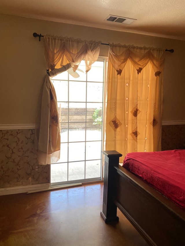 5288 N Piedra Rd N, Sanger, CA 93657 - bedroom with access to outside and a textured ceiling