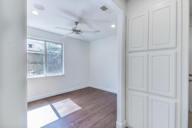 1090 Clara Ave, Fowler, CA 93625 - unfurnished bedroom featuring wood finished floors, recessed lighting, and a ceiling fan
