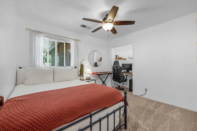 1448 Ashcroft Ave, Clovis, CA 93611 - bedroom with carpet flooring, a desk, and ceiling fan