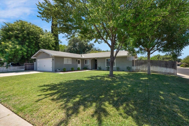 1448 Ashcroft Ave, Clovis, CA 93611 - ranch-style home featuring a garage, concrete driveway, and stucco siding