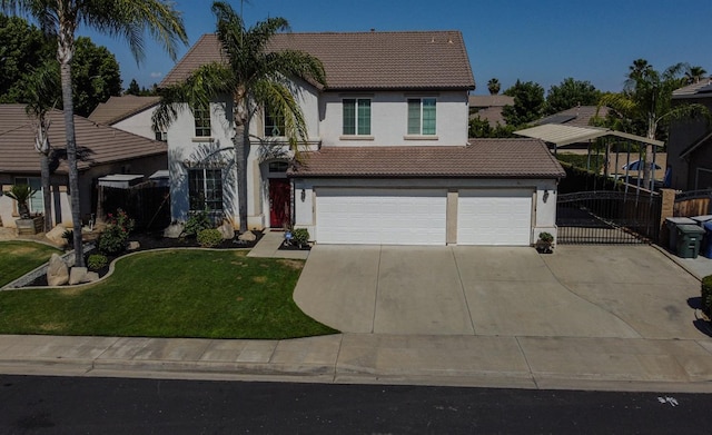 2457 Carson Ave, Clovis, CA 93611 - view of front of property featuring a tile roof, stucco siding, concrete driveway, and a garage