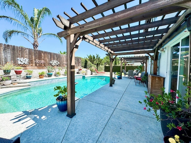 2457 Carson Ave, Clovis, CA 93611 - view of pool featuring a pergola, a fenced backyard, and a patio