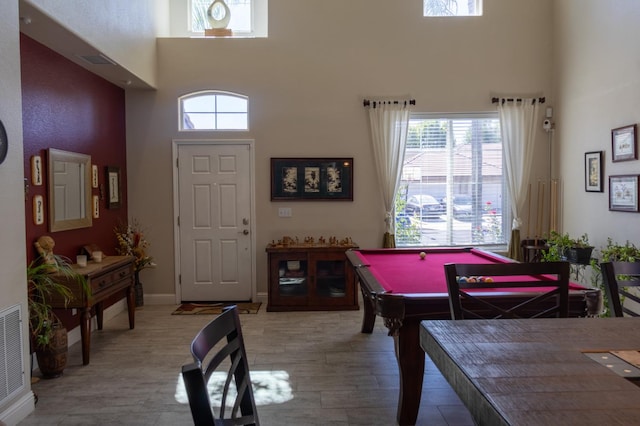 2457 Carson Ave, Clovis, CA 93611 - foyer entrance with a towering ceiling, wood finished floors, and billiards