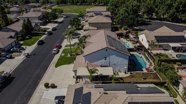 2457 Carson Ave, Clovis, CA 93611 - aerial perspective of suburban area featuring a pool