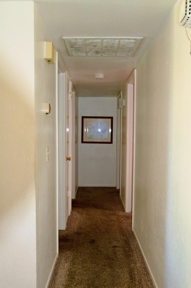 2415 Fordham Ave, Clovis, CA 93611 - hall featuring carpet, attic access, a wall unit AC, and a textured wall