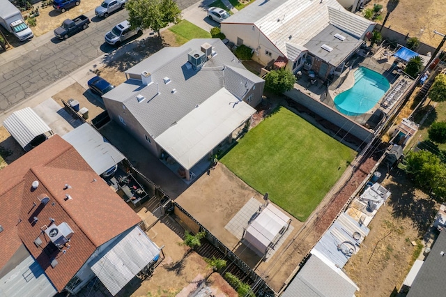 4115 E Montecito Ave, Fresno, CA 93702 - aerial perspective of suburban area with a pool area