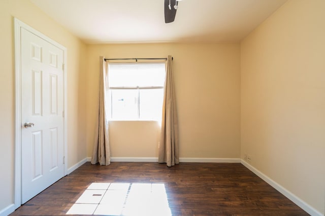 4115 E Montecito Ave, Fresno, CA 93702 - spare room featuring dark wood-type flooring and ceiling fan