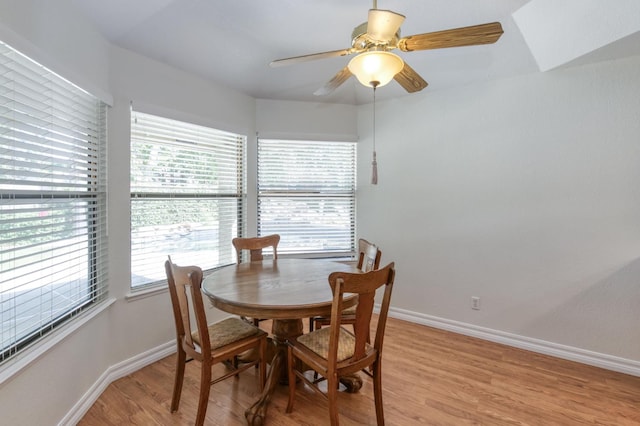 689 E Pintail Cir, Fresno, CA 93730 - dining room featuring light wood-style flooring and a ceiling fan