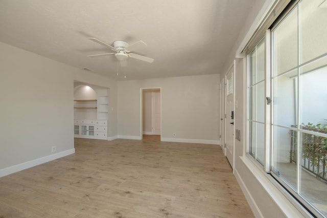 4342 E Buckingham Way, Fresno, CA 93726 - empty room featuring a ceiling fan and light wood-type flooring