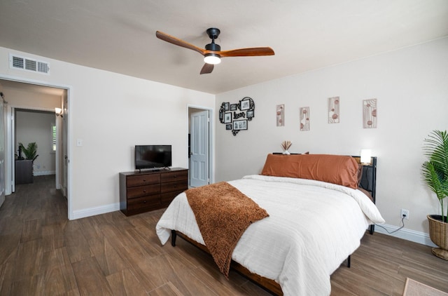 5072 N Wishon Ave Unit C, Fresno, CA 93704 - bedroom with wood finished floors and a ceiling fan