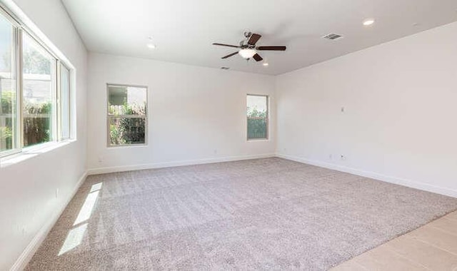 2166 Junipero Ave, Clovis, CA 93619 - empty room with ceiling fan, light carpet, and recessed lighting