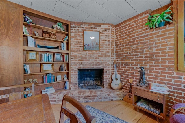 5481 E Geary St, Fresno, CA 93727 - living room with built in features and a fireplace