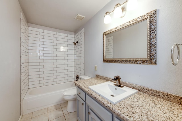 9340 N Jackson Ave, Fresno, CA 93720 - bathroom featuring vanity, tile patterned floors, and  shower combination