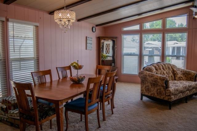 371 Bethel Ave Unit 62, Sanger, CA 93657 - dining space with a chandelier and light carpet