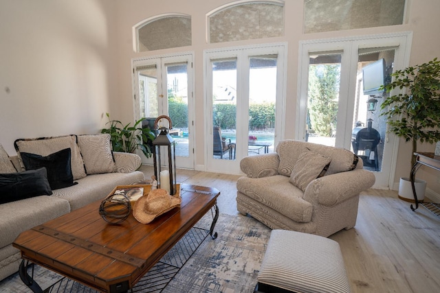 1622 E Shadow Crk, Fresno, CA 93730 - living room featuring light wood-type flooring and french doors