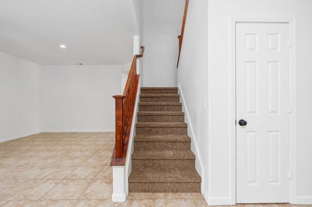 5227 E Florence Ave, Fresno, CA 93727 - stairway featuring recessed lighting and tile patterned flooring