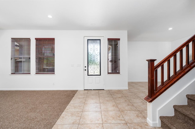 5227 E Florence Ave, Fresno, CA 93727 - entryway featuring stairway, recessed lighting, and light tile patterned flooring
