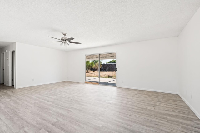 1428 N Knoll Ave, Fresno, CA 93722 - unfurnished room with light wood-style flooring, a textured ceiling, and a ceiling fan