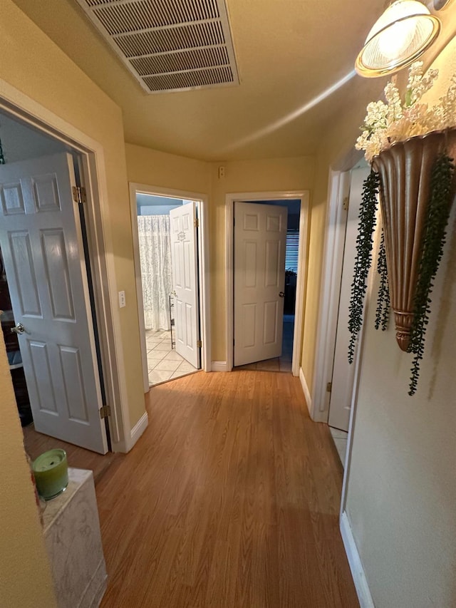 6675 N Lola Ave, Fresno, CA 93722 - hallway with baseboards and light wood-type flooring