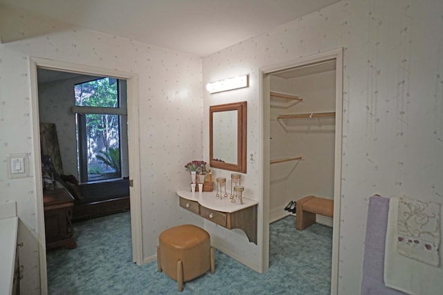 5513 N El Adobe Dr, Fresno, CA 93711 - bathroom with vanity and a walk in closet
