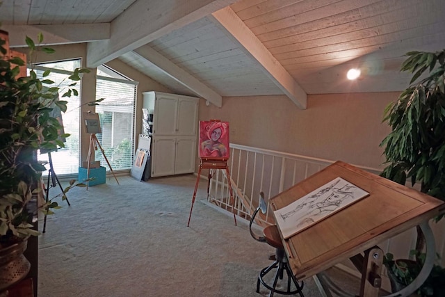 5513 N El Adobe Dr, Fresno, CA 93711 - interior space with light carpet and wood ceiling