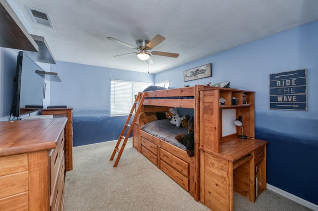 7718 N Constance Ave, Fresno, CA 93722 - carpeted bedroom with baseboards and a ceiling fan