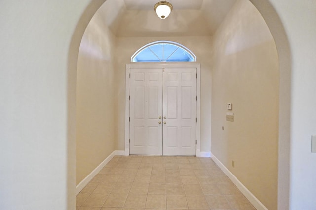 8037 E Morab Ave, Clovis, CA 93619 - entryway with arched walkways and light tile patterned floors