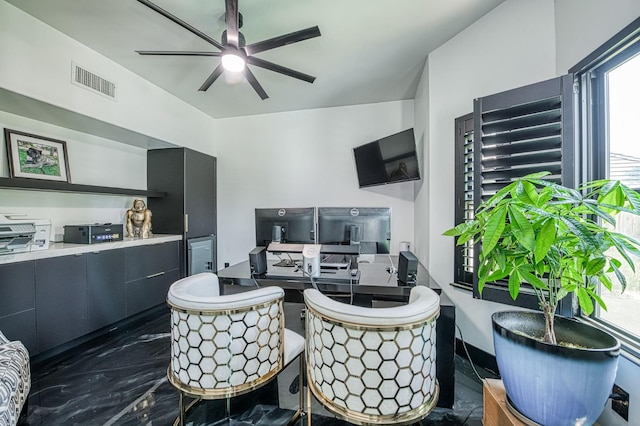 1292 E Valley Forge Dr, Fresno, CA 93720 - living room with ceiling fan and a desk
