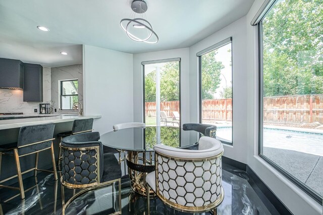1292 E Valley Forge Dr, Fresno, CA 93720 - dining area with plenty of natural light and recessed lighting