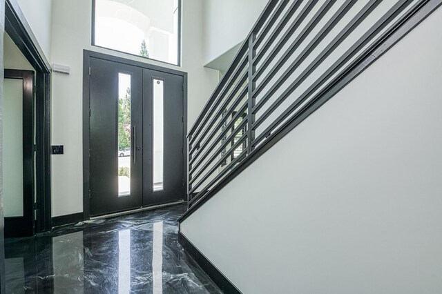 1292 E Valley Forge Dr, Fresno, CA 93720 - entrance foyer featuring stairs and a high ceiling