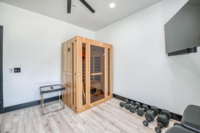 1292 E Valley Forge Dr, Fresno, CA 93720 - interior space featuring a ceiling fan, wood finished floors, and recessed lighting