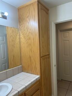220 S Double Tree Way, Madera, CA 93637 - bathroom with vanity and tile patterned flooring