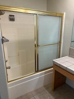 220 S Double Tree Way, Madera, CA 93637 - full bath with enclosed tub / shower combo, vanity, and tile patterned floors