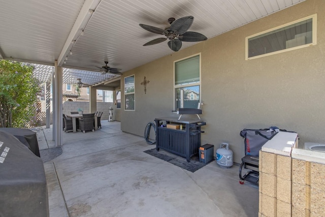 11337 N Cherry Sage Ave, Fresno, CA 93730 - view of patio featuring outdoor dining area and a ceiling fan