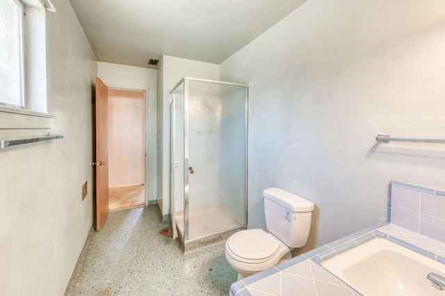 2120 Richard Ave, Sanger, CA 93657 - full bath featuring a stall shower and speckle patterned floor