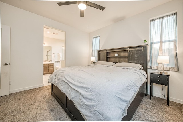 4177 Beverly Ave, Clovis, CA 93619 - carpeted bedroom with ensuite bathroom and a ceiling fan