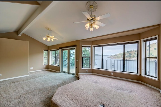 27415 Sky Harbour Rd, Friant, CA 93626 - carpeted spare room featuring ceiling fan and a water view